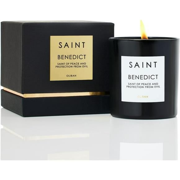 SAINT Benedict Scented Candle with Prayer, Prayer Coin, and Holy Oil